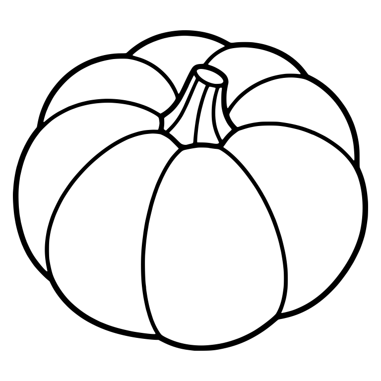 Round Pumpkin with Wide Ribs and Short Center Stem — free floral SVG cut file