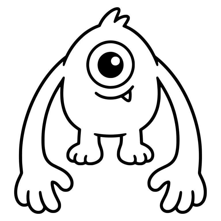 One-Eyed Long-Armed Monster with Hair Tuft — free fantasy-creature SVG cut file