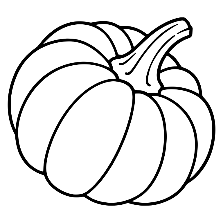 Tilted Ribbed Pumpkin with Thick Curved Stem — free floral SVG cut file