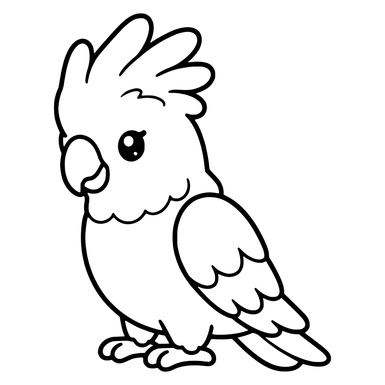 Standing Cockatoo With Bumpy Crest and Wavy Chest Ruff — free animal SVG cut file