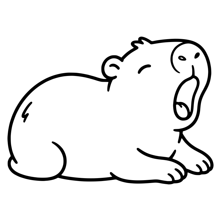 Capybara Yawning Wide with Head Tipped Back — free animal SVG cut file