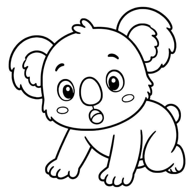 Surprised Baby Koala Crawling on All Fours — free animal SVG cut file