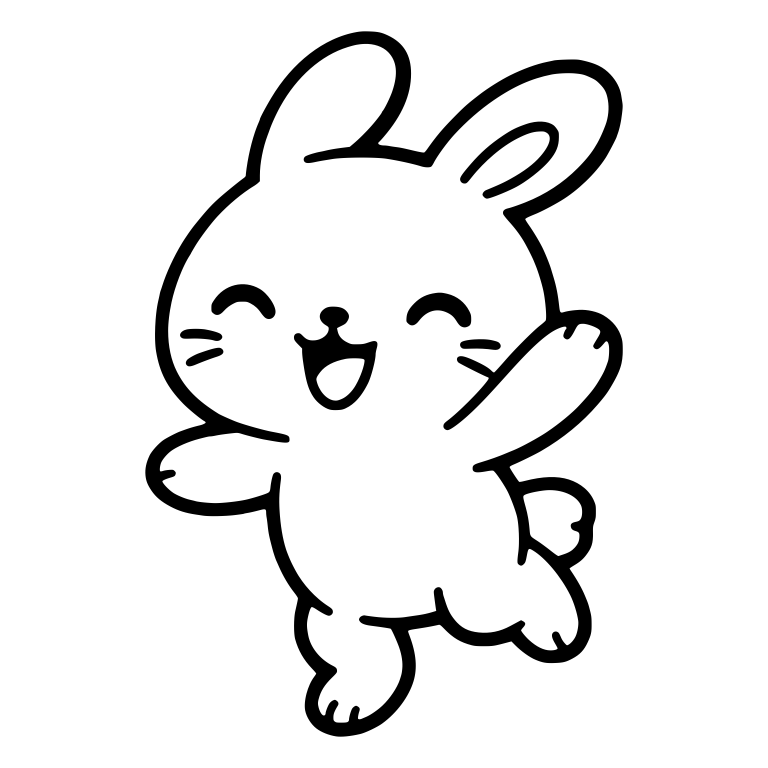 Happy Dancing Bunny With One Paw Waving — free animal SVG cut file