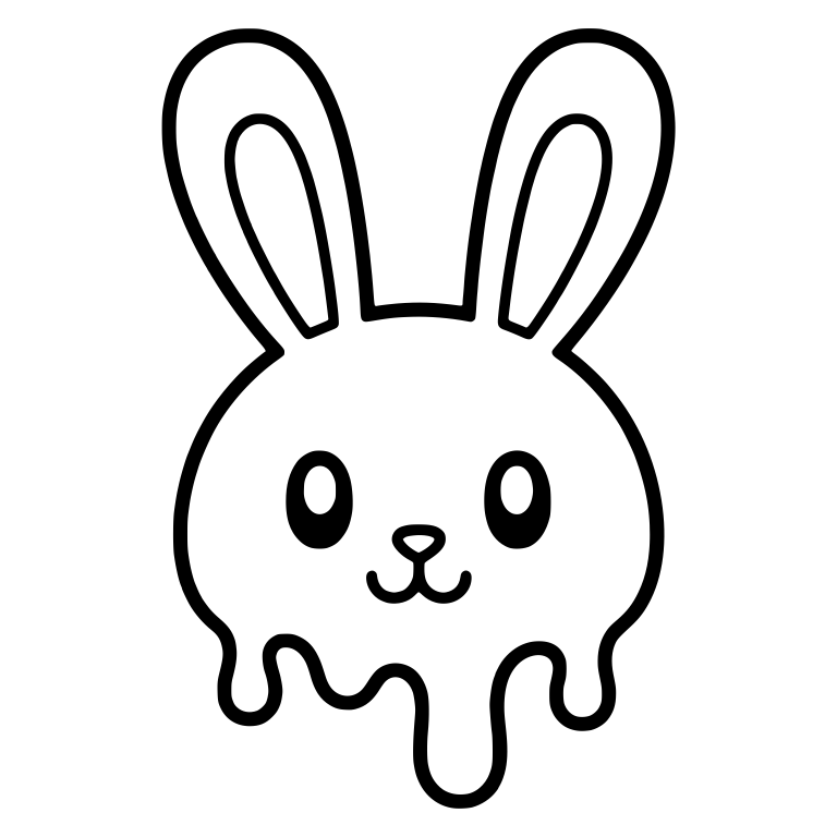 Dripping Bunny Face With Two Upright Ears — free animal SVG cut file