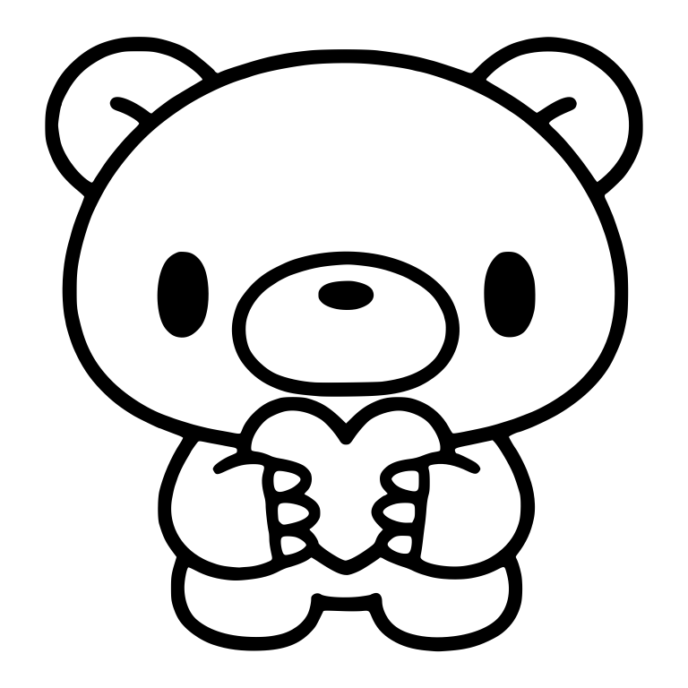 Bear Hugging A Heart With Both Paws — free animal SVG cut file