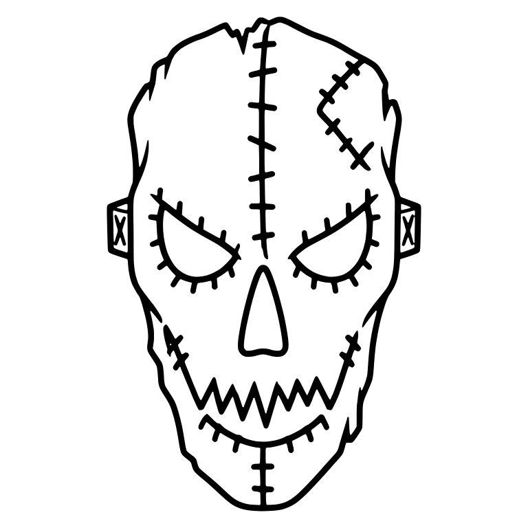 Stitched Burlap Mask With Jagged Teeth — free objects SVG cut file