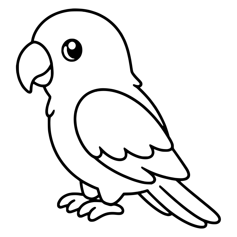 Side-View Parrot With Large Hooked Beak — free animal SVG cut file