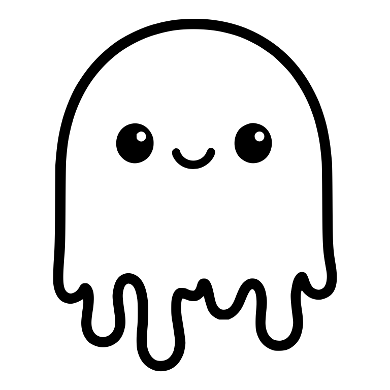 Kawaii Dripping Ghost with Smiling Face — free fantasy-creature SVG cut file