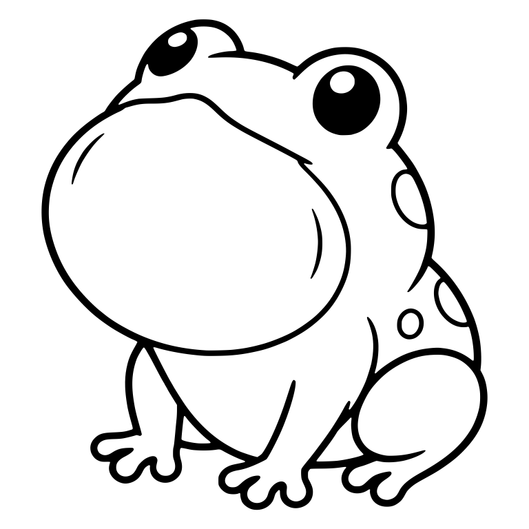 Spotted Chibi Frog Puffing Throat, Facing Left — free animal SVG cut file