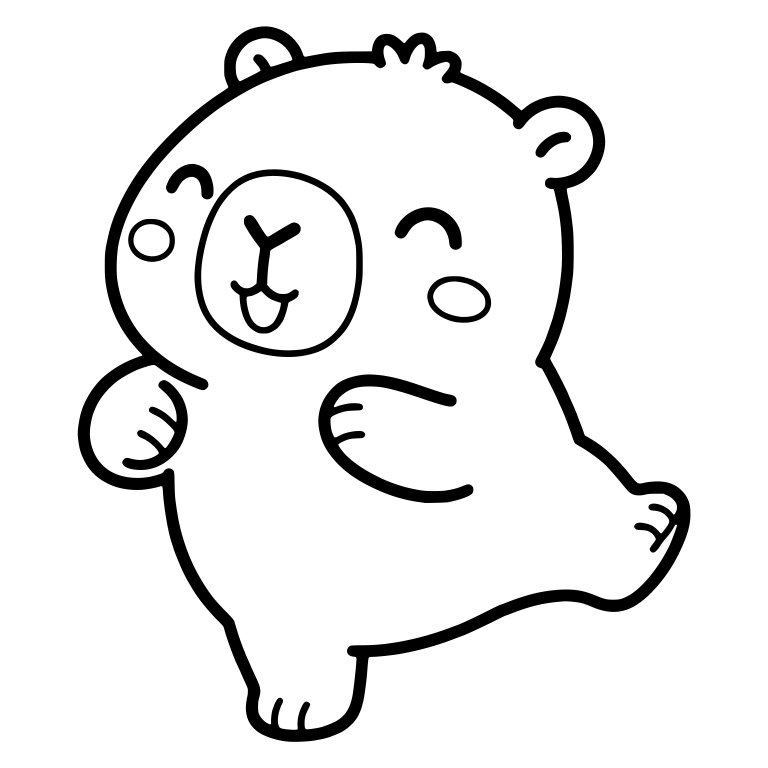 Joyful Capybara Dancing with Closed Eyes and Open Mouth — free animal SVG cut file