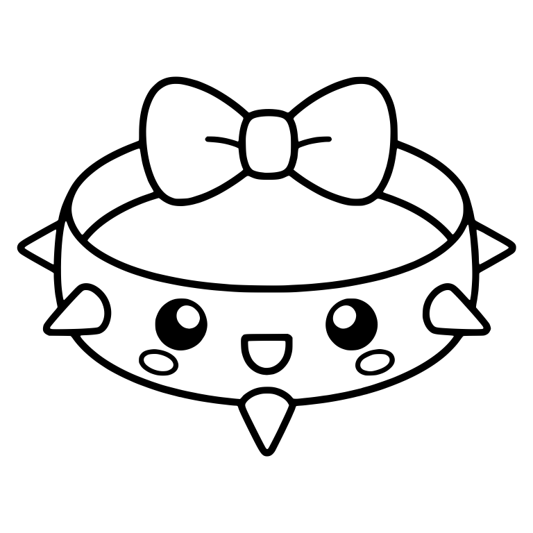Spiked Collar With Bow On Top And Open Smile — free objects SVG cut file