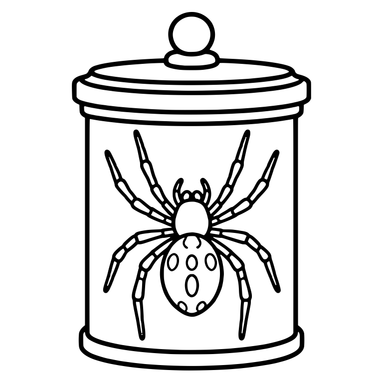 Spotted Spider In Knob Lid Canister Jar — free insect SVG cut file
