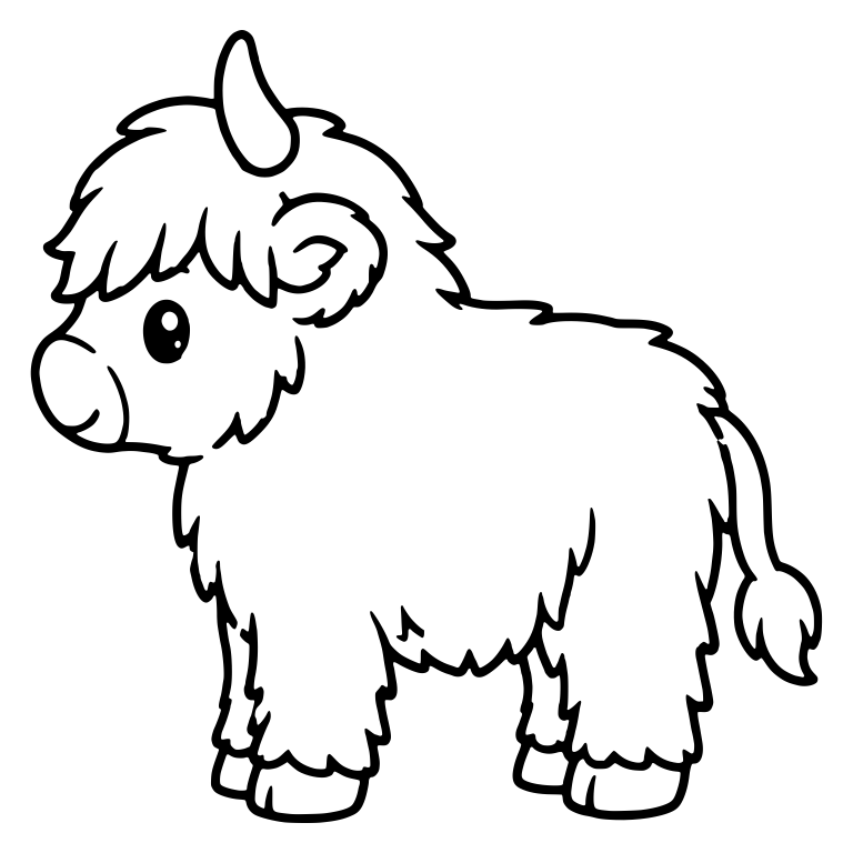 Highland Calf Standing In Side Profile — free animal SVG cut file