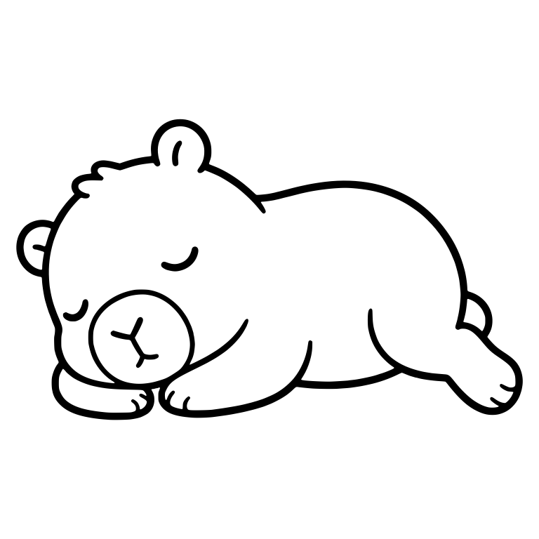 Sleeping Capybara Pup Lying on Its Tummy — free animal SVG cut file