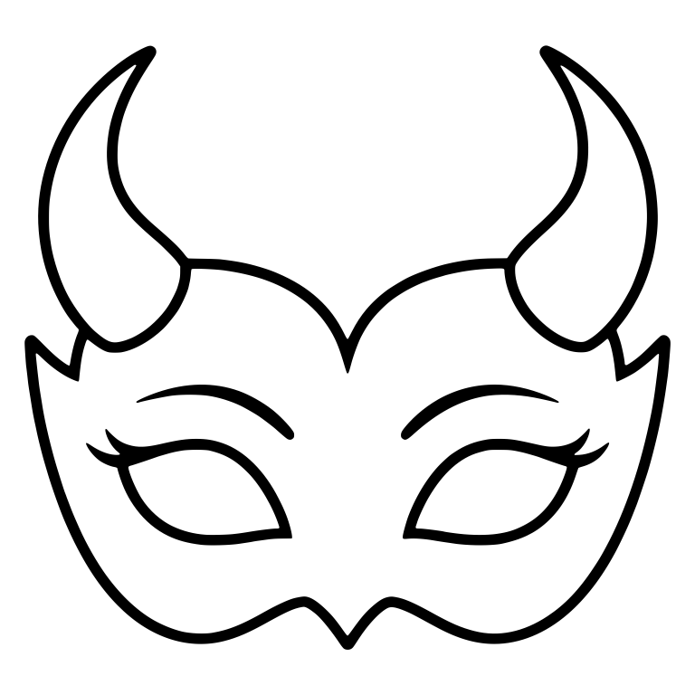 Devil Horn Masquerade Mask With Long Eyelashes — free objects SVG cut file