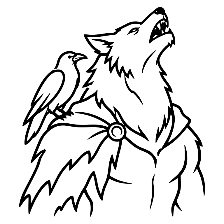 Howling Werewolf Bust with Raven on Shoulder — free fantasy-creature SVG cut file