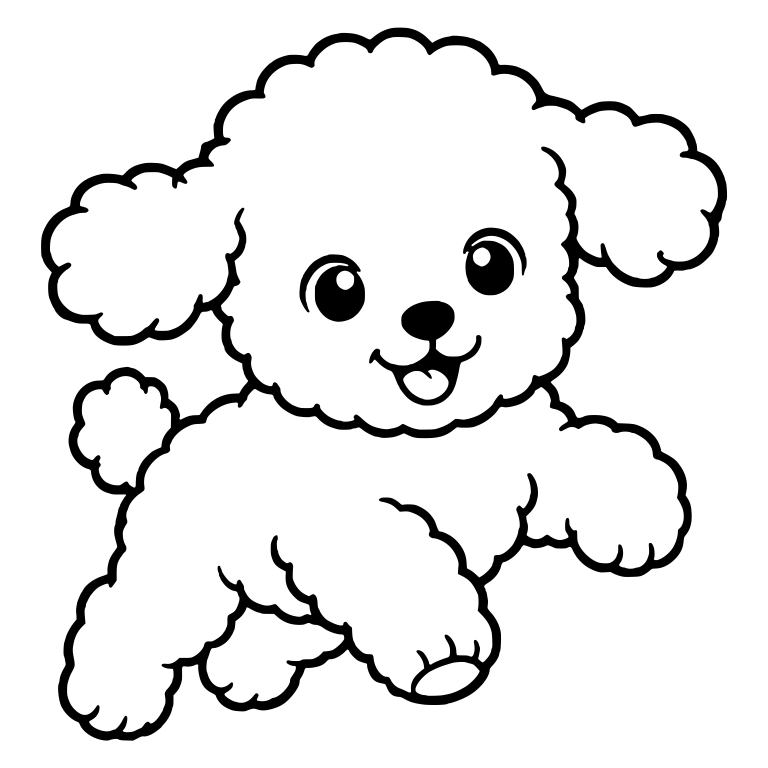 Jumping Fluffy Toy Poodle Puppy With Paw Sole Showing — free animal SVG cut file