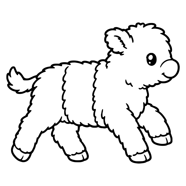Fluffy Belted Calf Trotting To The Right — free animal SVG cut file
