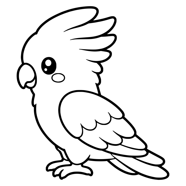 Slim Cockatoo In Profile With Layered Crest Feathers — free animal SVG cut file