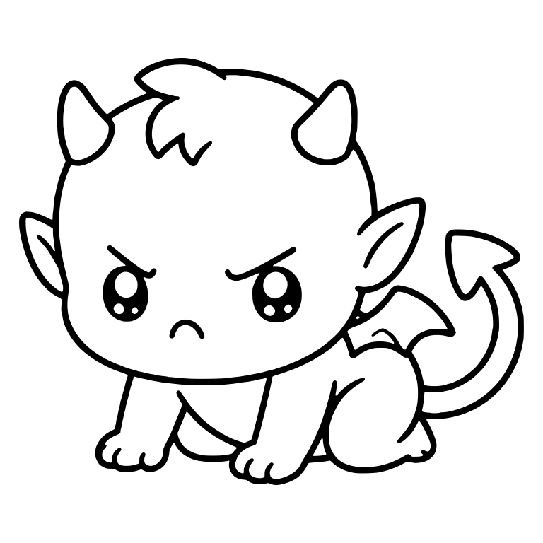 Angry Baby Devil Crouching on All Fours With Small Wing — free fantasy-creature SVG cut file