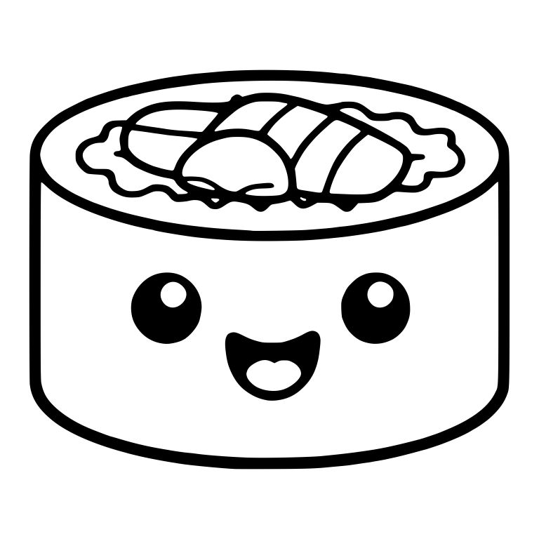 Maki Roll Topped With Shrimp and Striped Fish Slices — free food SVG cut file
