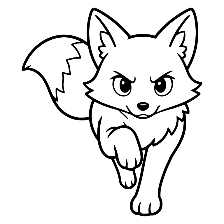 Fox Running Toward You with One Paw Raised — free animal SVG cut file