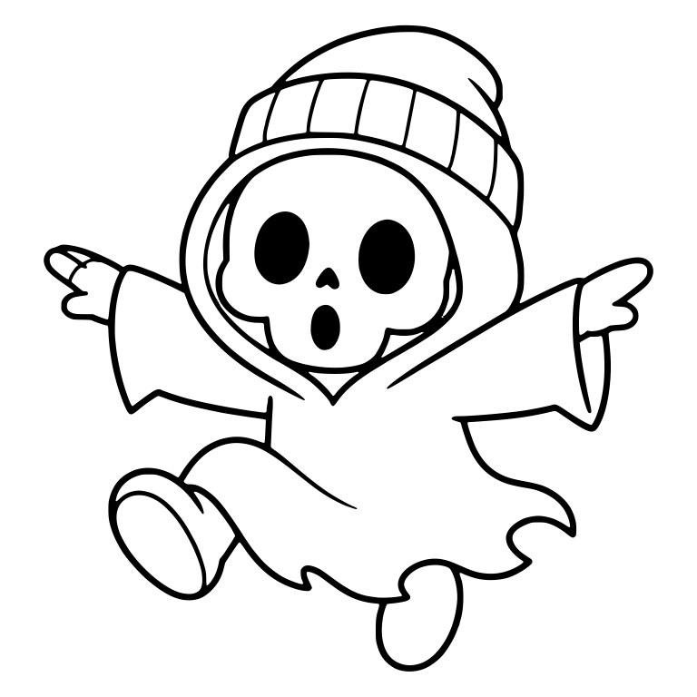 Surprised Leaping Beanie Reaper With Arms Out — free characters SVG cut file