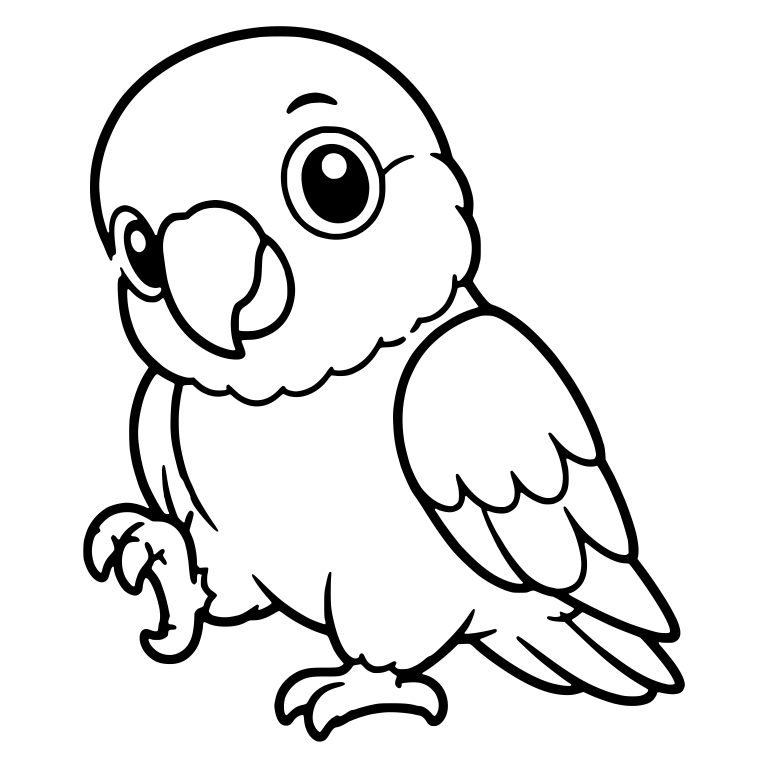 Parrot Lifting One Foot With Head Turned To Viewer — free animal SVG cut file