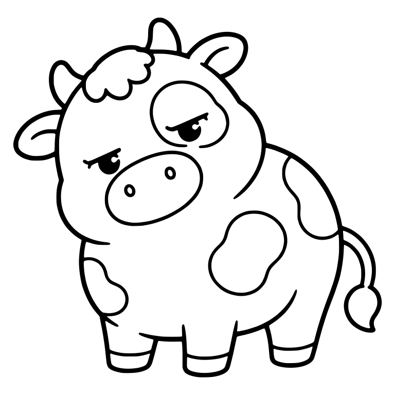Plump Cow With Eye Patch Spot and Side-Eye — free animal SVG cut file