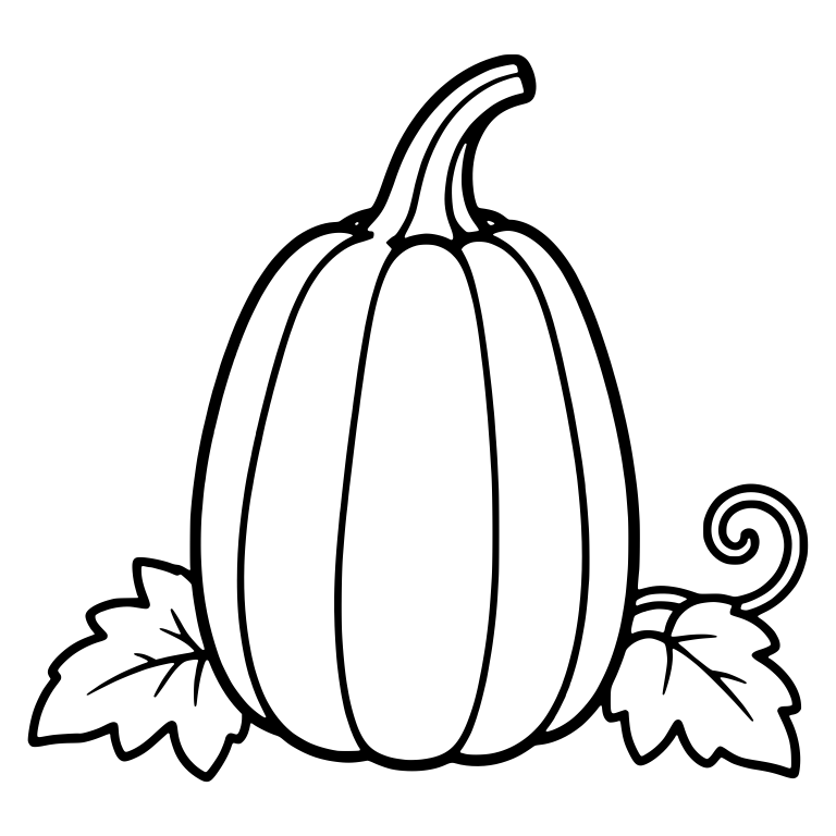 Slim Tall Pumpkin With Big Spiral Tendril — free floral SVG cut file