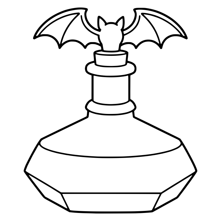Faceted Decanter Bottle With Bat Stopper — free objects SVG cut file