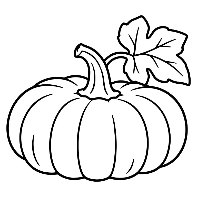 Wide Pumpkin with Leafy Vine — free floral SVG cut file