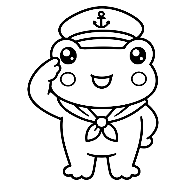 Sailor Captain Frog Saluting With Knotted Neckerchief — free animal SVG cut file