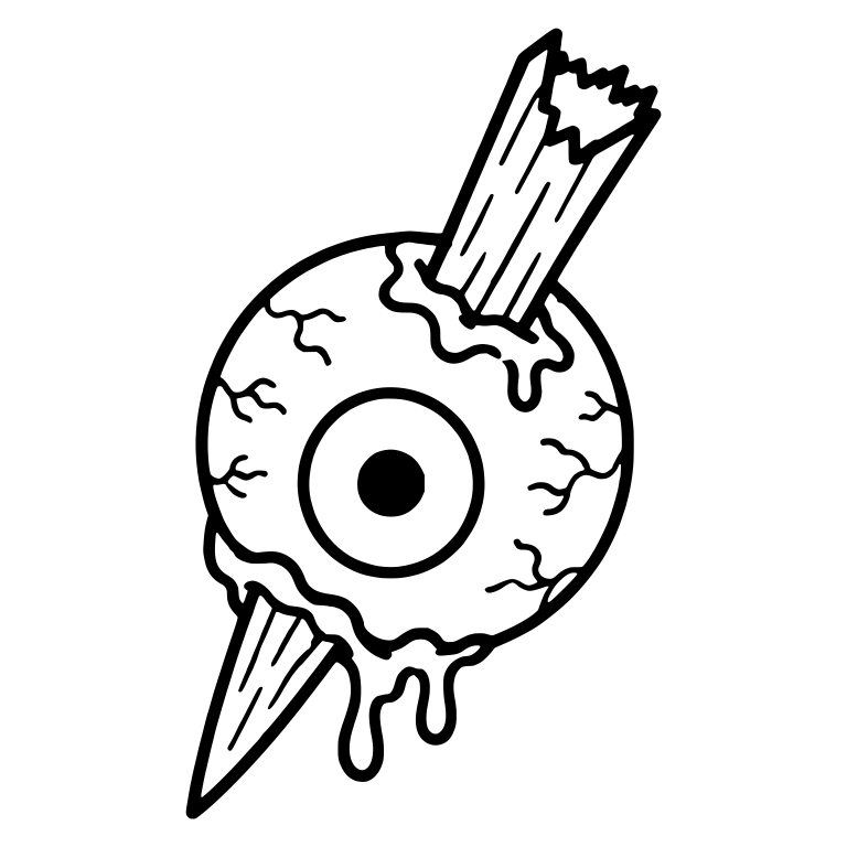 Eyeball Pierced By Splintered Broken Stake — free symbol SVG cut file