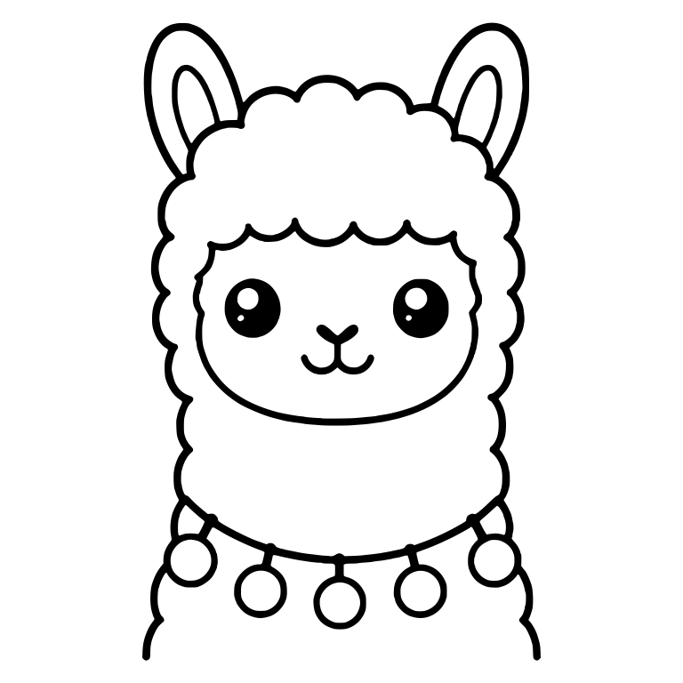 Llama Portrait With Pompom Necklace — free animal SVG cut file