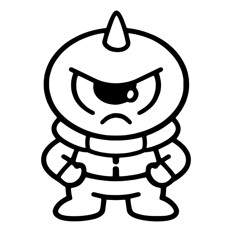 Grumpy One-Eyed Alien With a Single Horn — free fantasy-creature SVG cut file