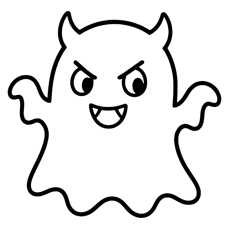 Little Devil Ghost With Horns and Fangs — free fantasy-creature SVG cut file