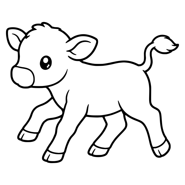 Trotting Calf With Raised Tail Tuft Side View — free animal SVG cut file