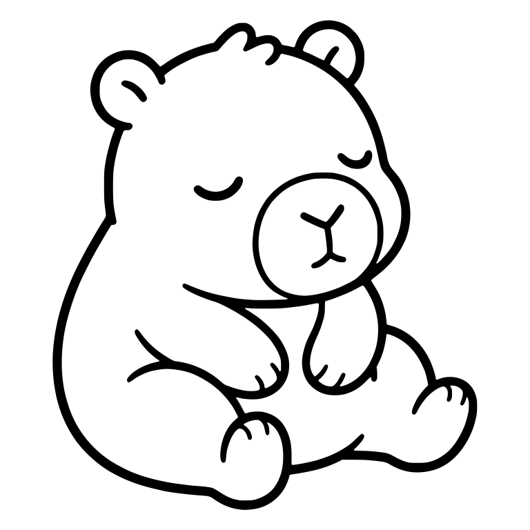 Sleepy Capybara Sitting with Head Tilted Down — free animal SVG cut file