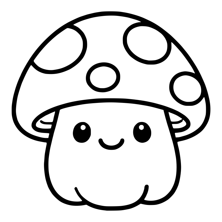 Spotted Mushroom with Shiny Eyes and Wavy Base — free fungi SVG cut file