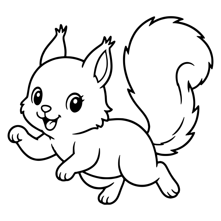 Leaping Squirrel With Open Smile And Big Fluffy Tail — free animal SVG cut file