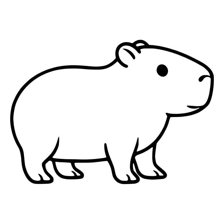 Capybara Standing in Profile Facing Right — free animal SVG cut file