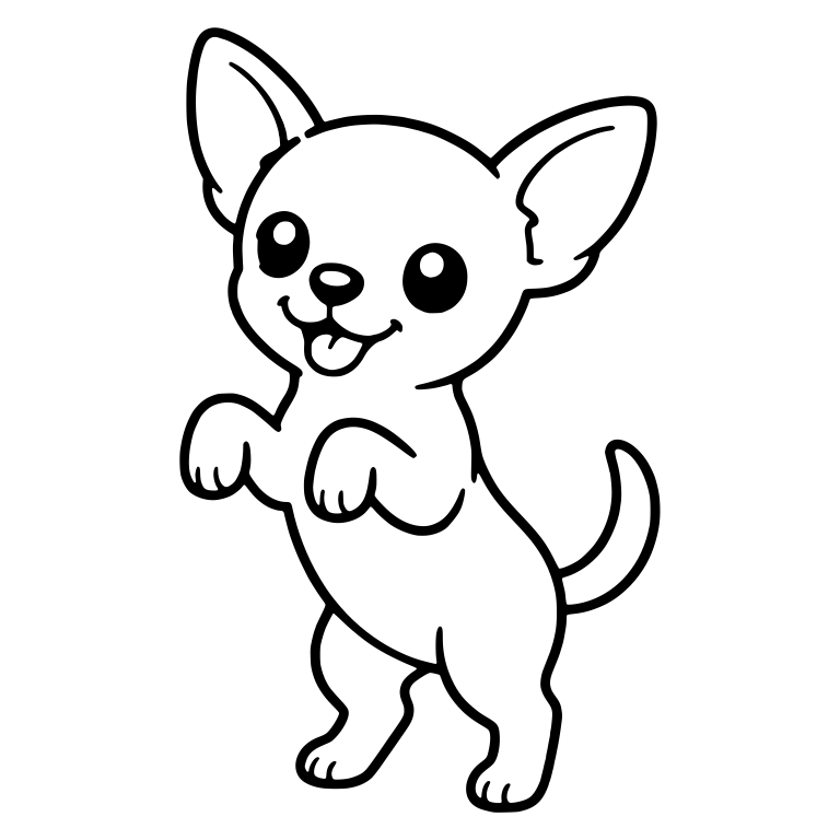 Chihuahua Puppy Standing on Hind Legs With Paws Up — free animal SVG cut file