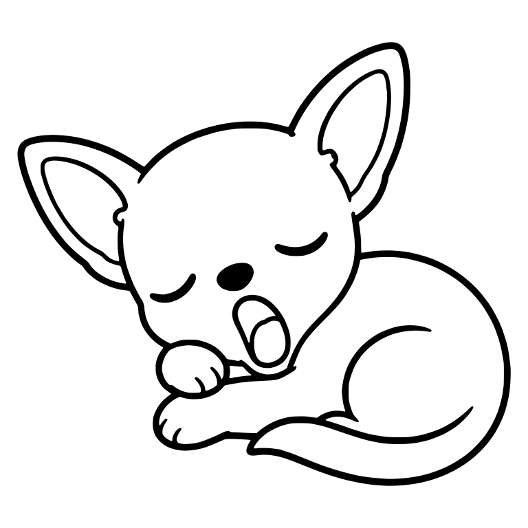Chihuahua Puppy Curled Up Yawning — free animal SVG cut file