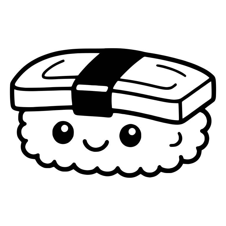 Tamago Nigiri With Thick Nori Strap and Soft Smile — free food SVG cut file