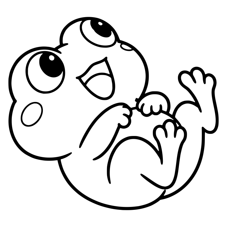 Frog Rolling Back With Eyes Looking Up and Mouth Open — free animal SVG cut file