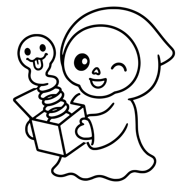 Winking Reaper with Jack-in-the-Box and Tongue-Out Toy — free characters SVG cut file