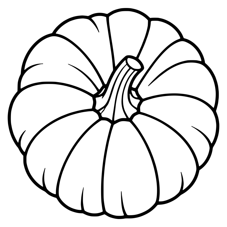 Overhead Pumpkin With Twisted Stem and Deep Ribs — free floral SVG cut file