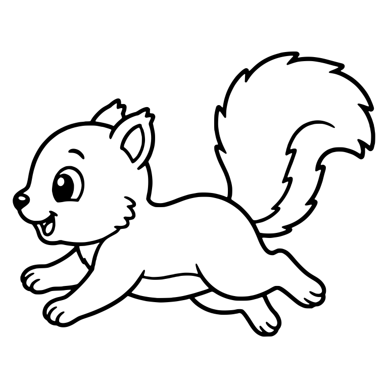 Squirrel Running in Profile with Tail Raised — free animal SVG cut file