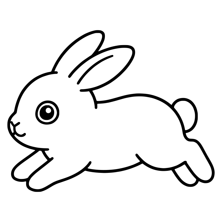 Simple Leaping Bunny With Ringed Eye and Smooth Tail — free animal SVG cut file
